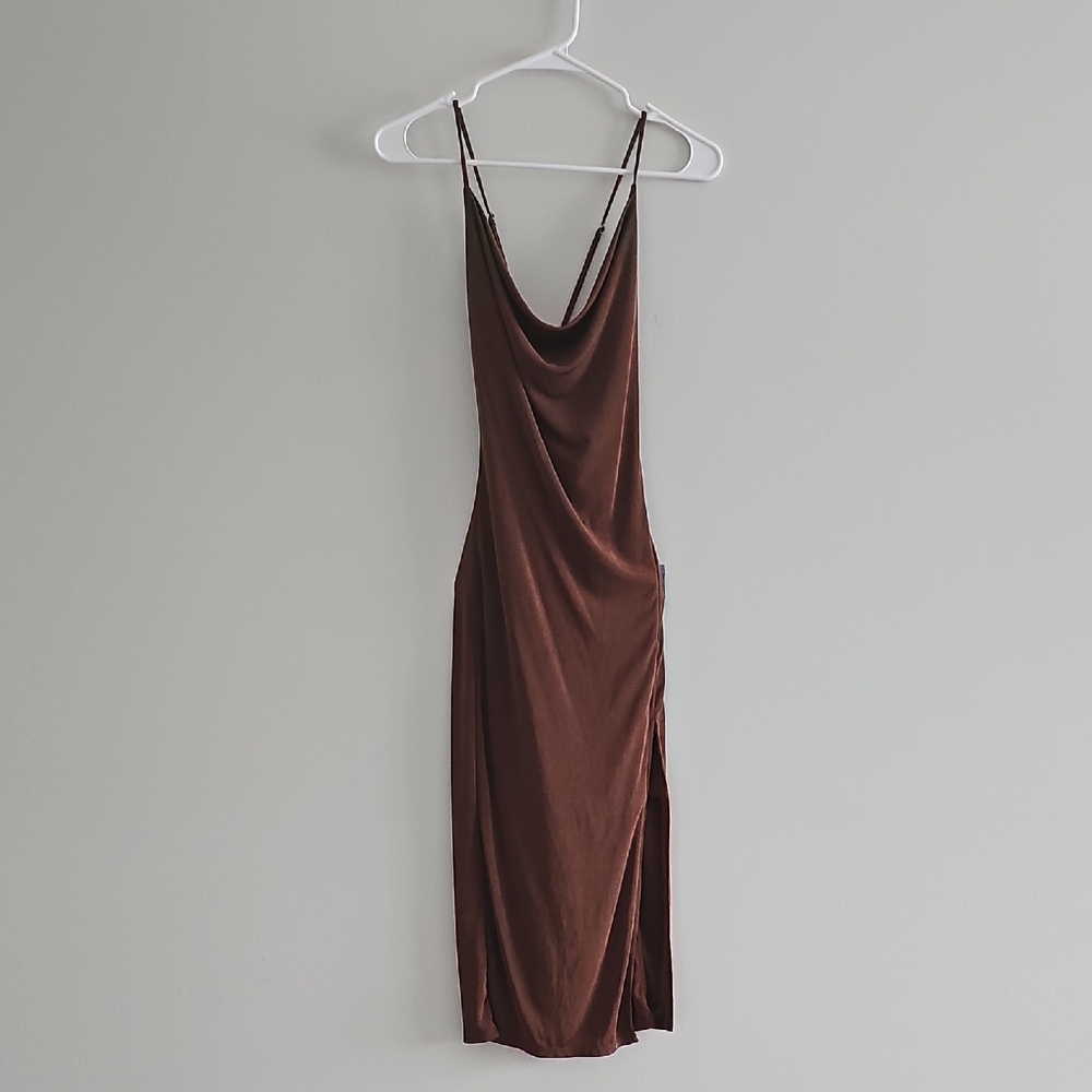 Elegant Brown Slip Dress